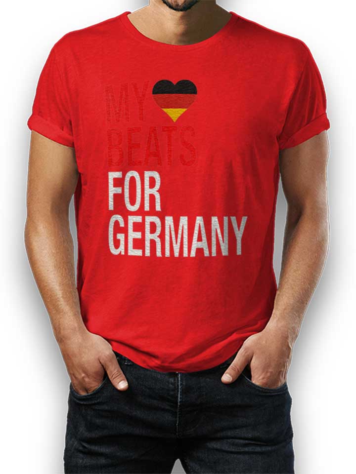 My Heart Beats For Germany T-Shirt red L