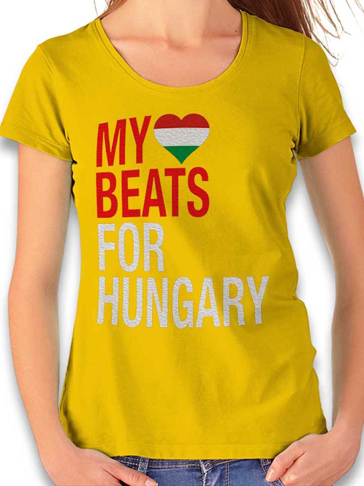 My Heart Beats For Hungary Womens T-Shirt yellow L
