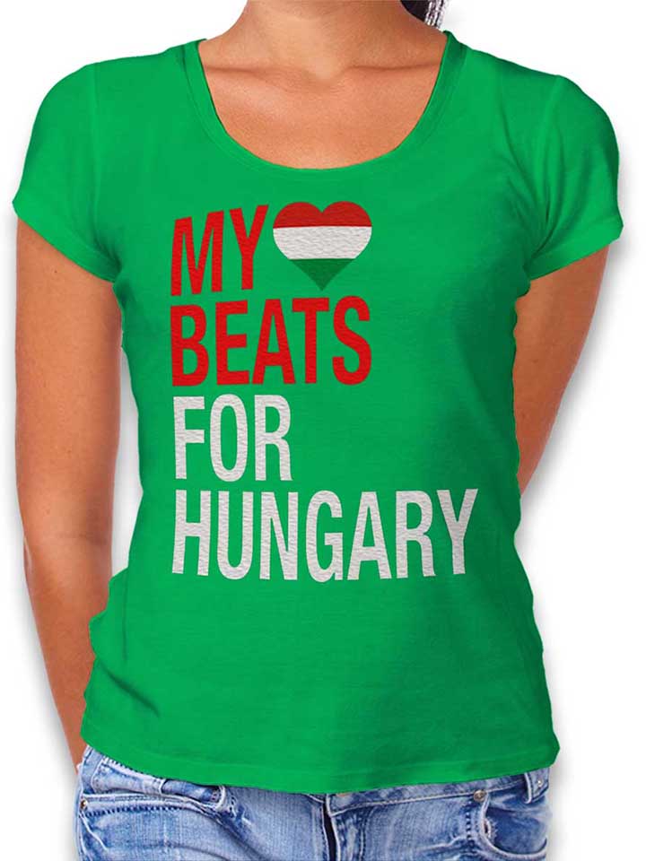 My Heart Beats For Hungary T-Shirt Donna verde L