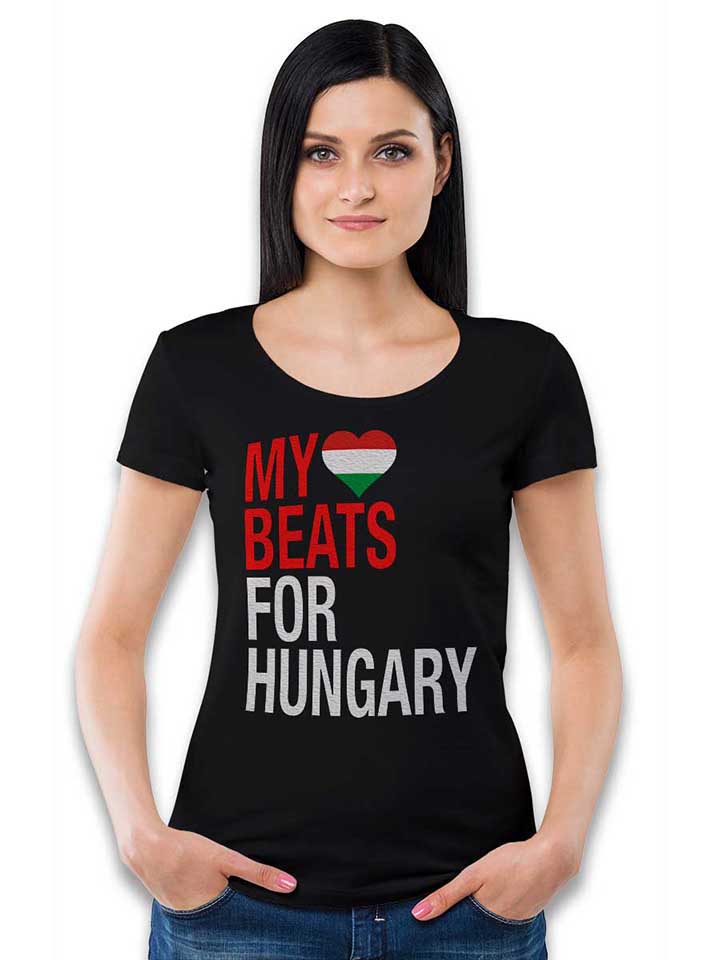 my-heart-beats-for-hungary-damen-t-shirt schwarz 2