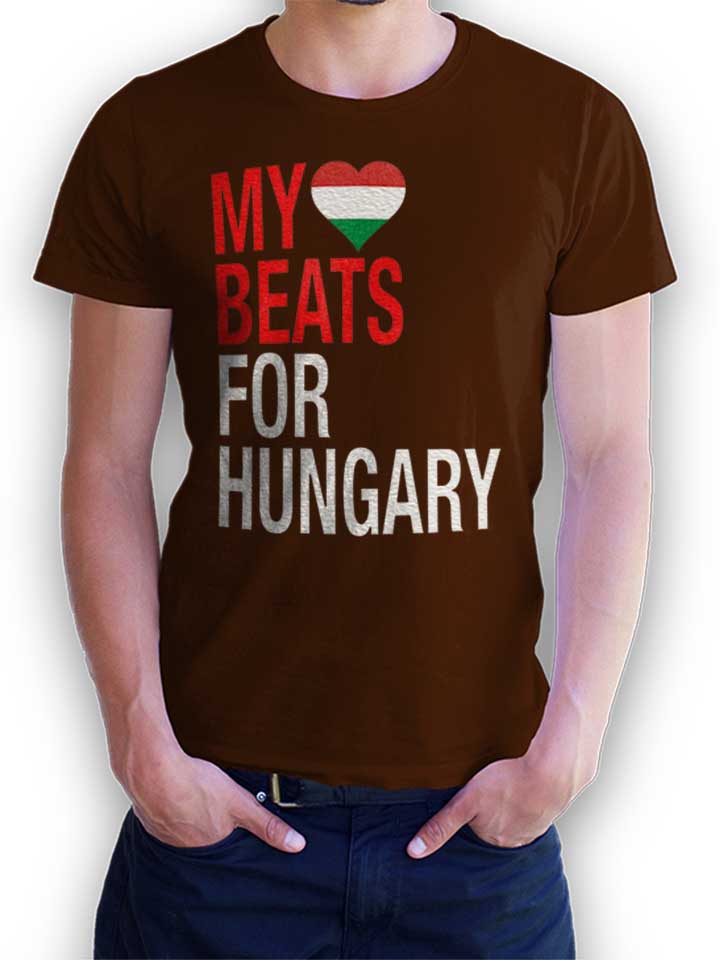 My Heart Beats For Hungary T-Shirt brown L