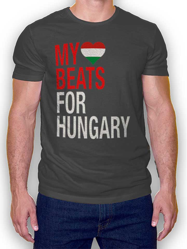 My Heart Beats For Hungary T-Shirt dunkelgrau L