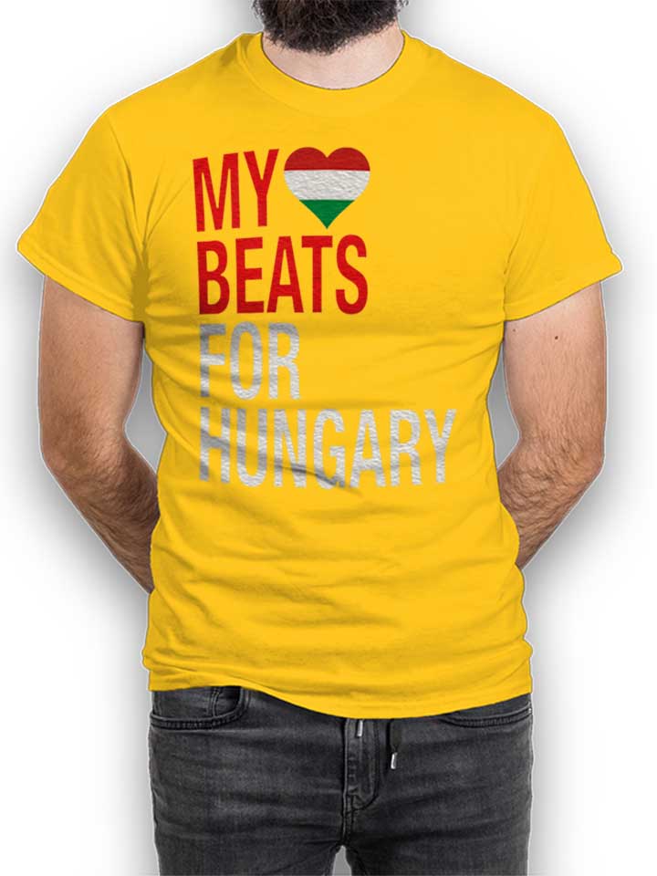My Heart Beats For Hungary T-Shirt yellow L