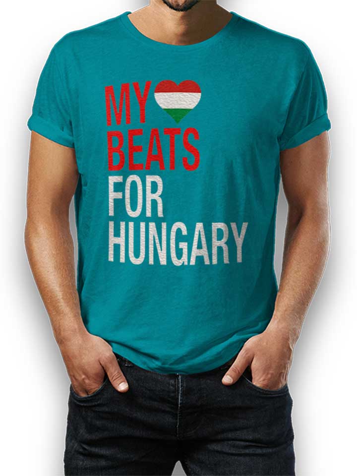 My Heart Beats For Hungary Camiseta turquesa L