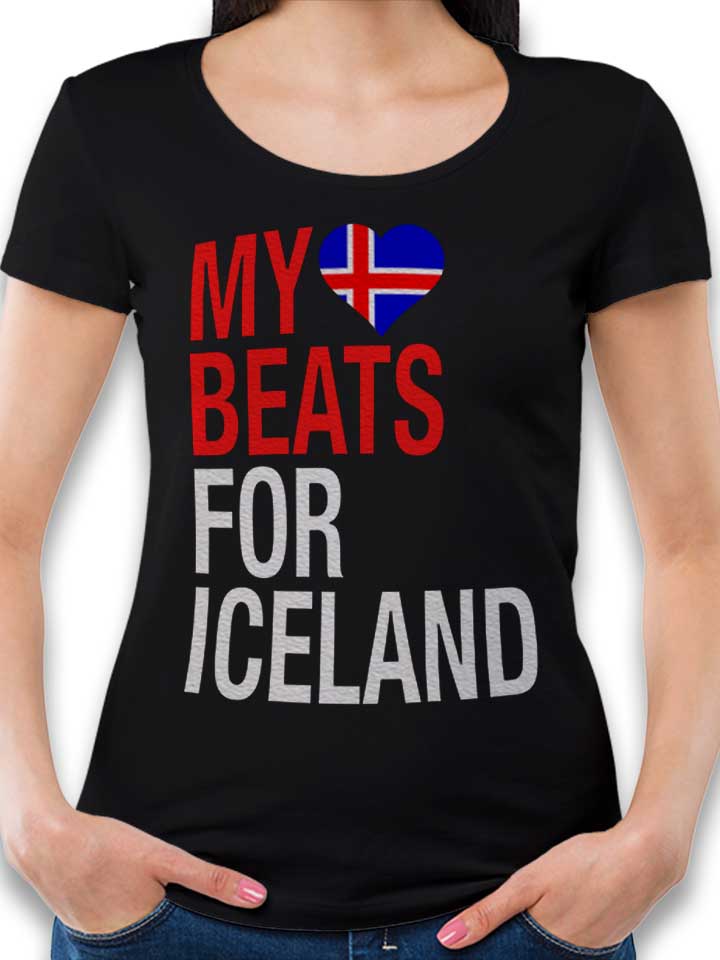 My Heart Beats For Iceland Damen T-Shirt schwarz L