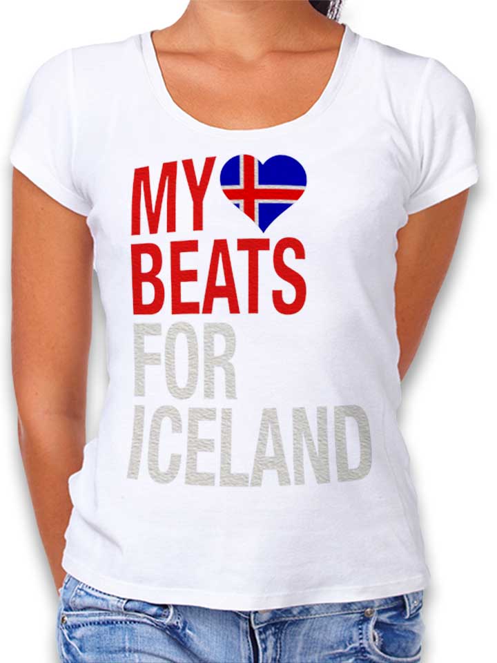 My Heart Beats For Iceland Womens T-Shirt white L