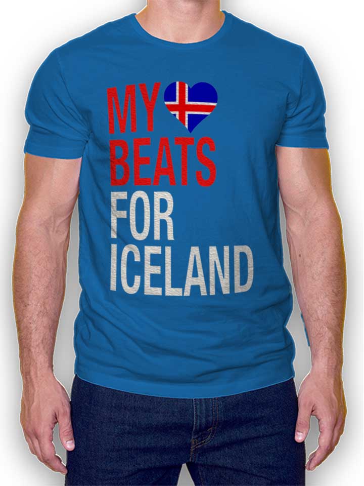 My Heart Beats For Iceland T-Shirt royal-blue L