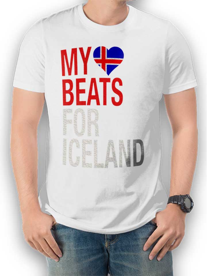 My Heart Beats For Iceland T-Shirt blanc L