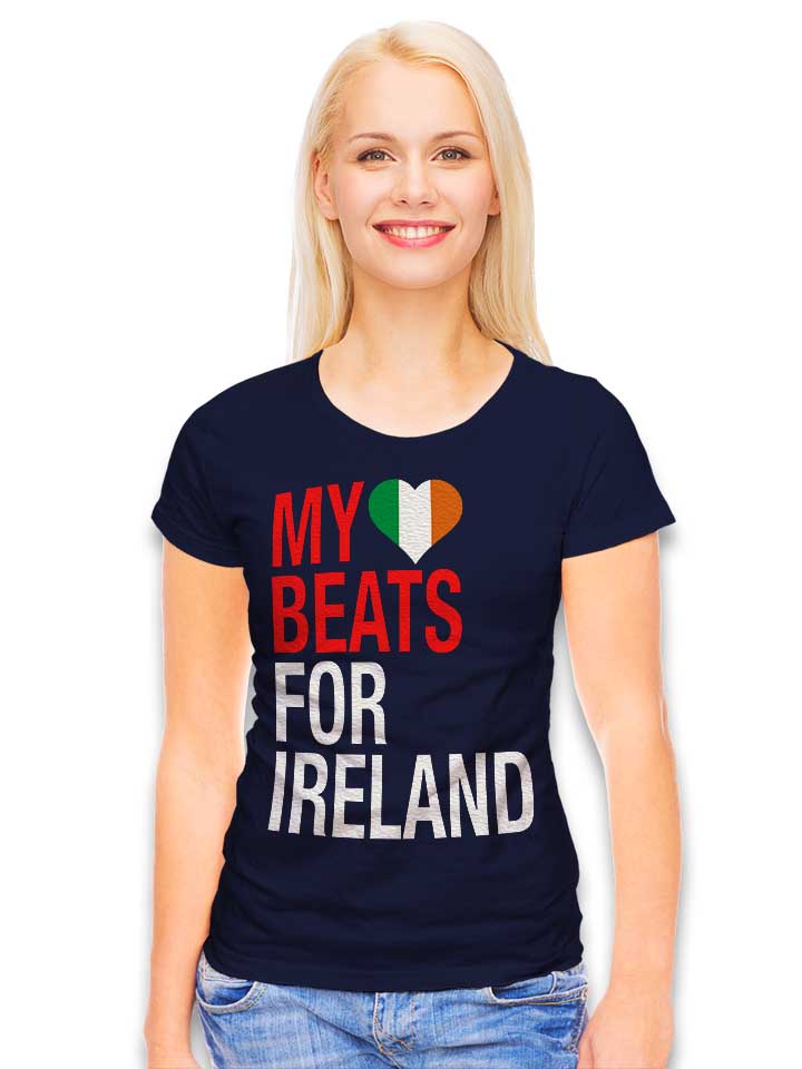 my-heart-beats-for-ireland-damen-t-shirt dunkelblau 2