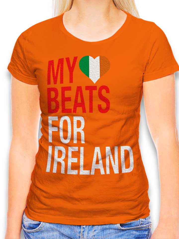 My Heart Beats For Ireland Damen T-Shirt orange L