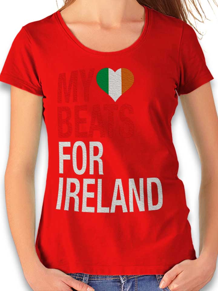 My Heart Beats For Ireland Womens T-Shirt red L