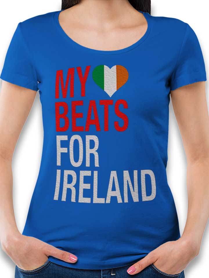 My Heart Beats For Ireland Womens T-Shirt royal-blue L