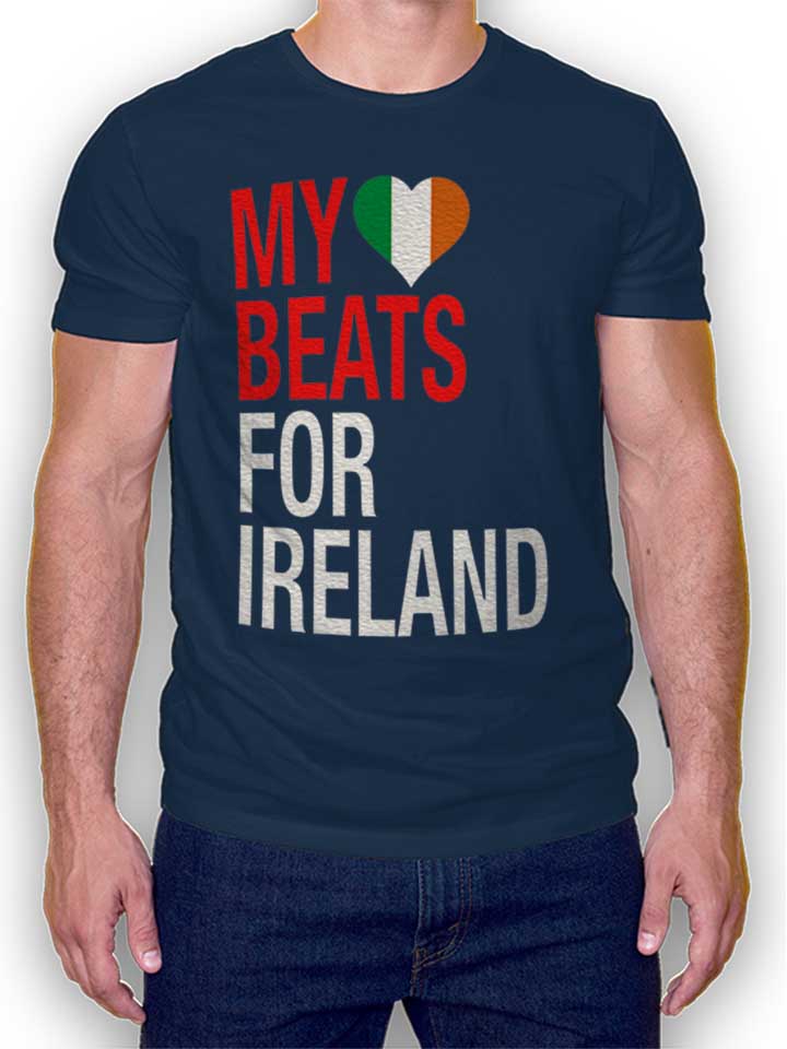 My Heart Beats For Ireland T-Shirt navy L