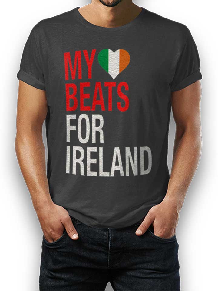 My Heart Beats For Ireland Camiseta gris-oscuro L