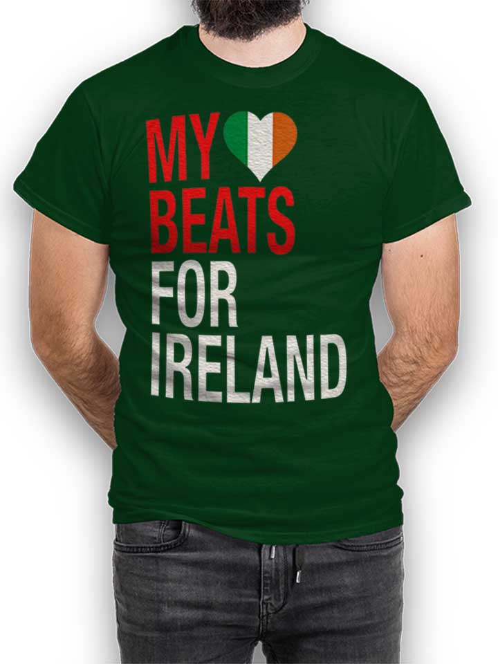 My Heart Beats For Ireland T-Shirt dunkelgruen L