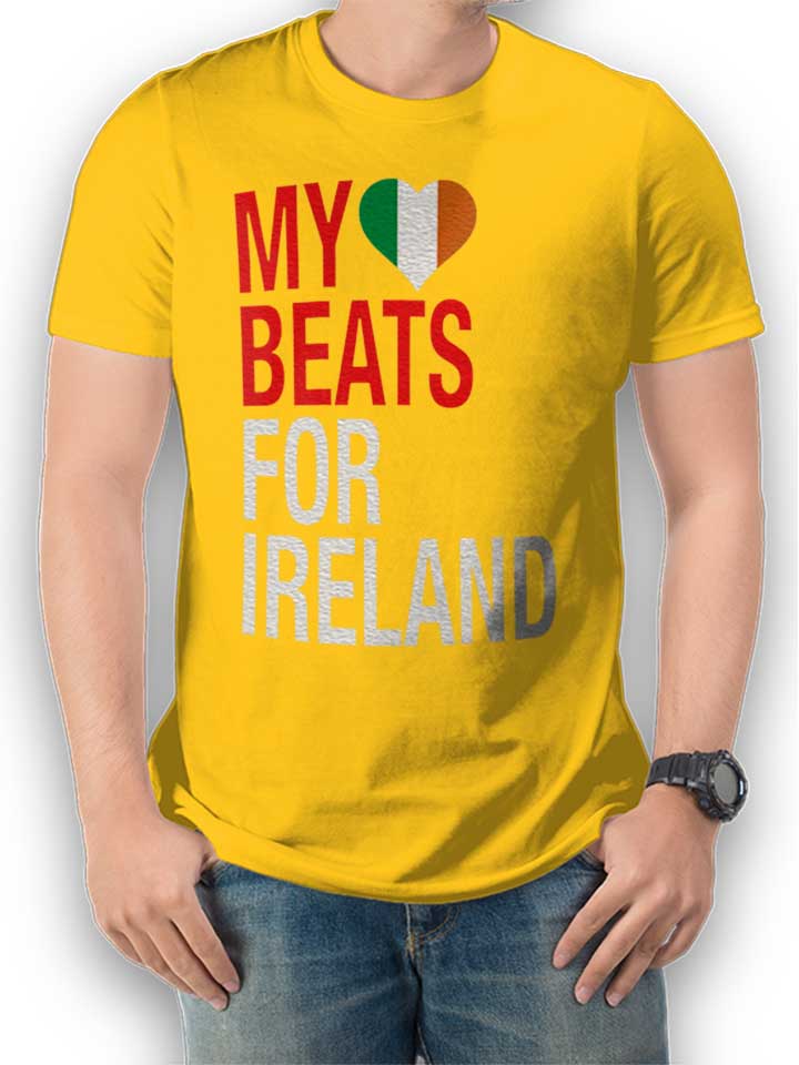 My Heart Beats For Ireland T-Shirt gelb L