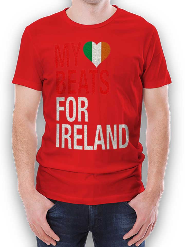 My Heart Beats For Ireland T-Shirt rosso L