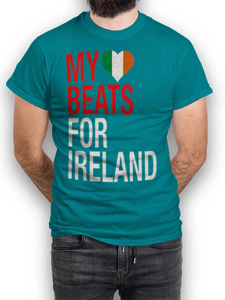 My Heart Beats For Ireland T-Shirt tuerkis L