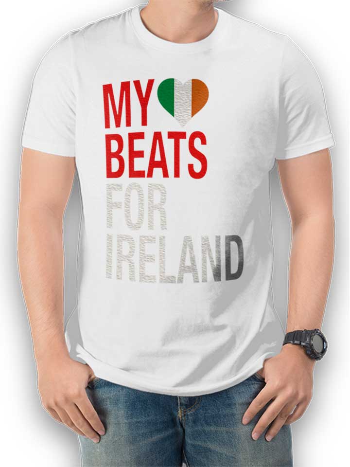 My Heart Beats For Ireland T-Shirt blanc L