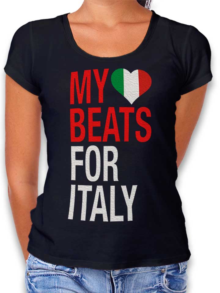 my-heart-beats-for-italy-damen-t-shirt schwarz 1