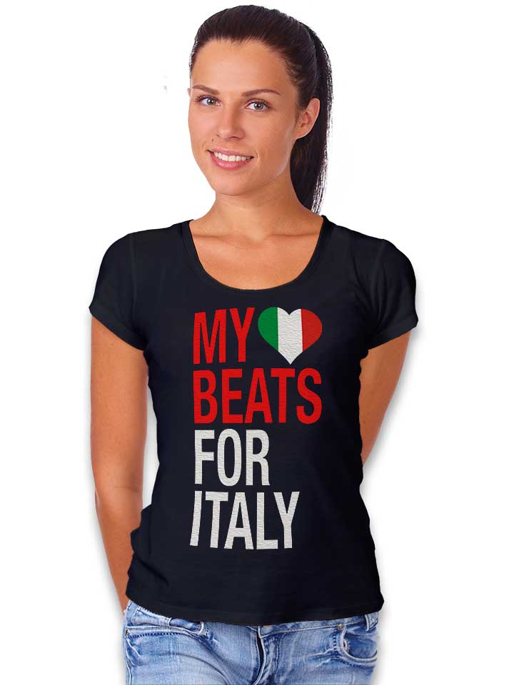 my-heart-beats-for-italy-damen-t-shirt schwarz 2
