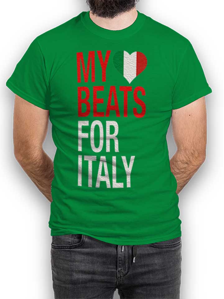My Heart Beats For Italy T-Shirt gruen L