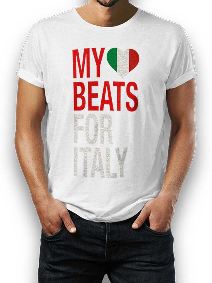 My Heart Beats For Italy T-Shirt blanc L