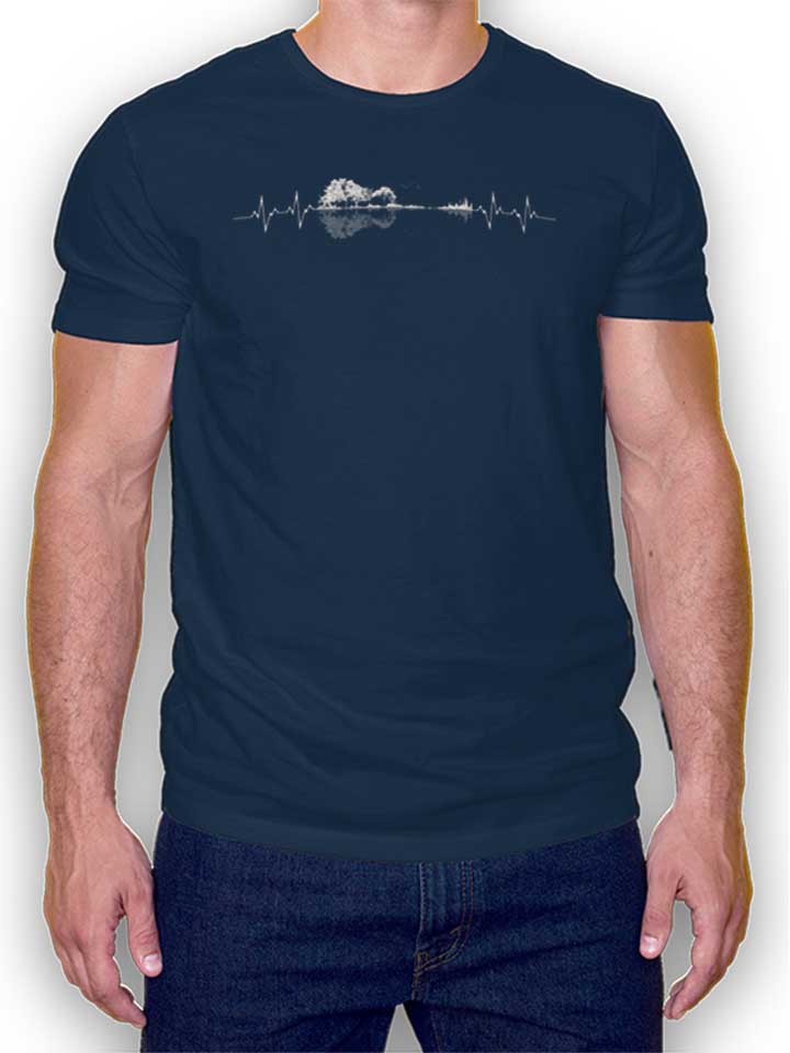 My Heart Beats For Music And Nature T-Shirt dunkelblau L