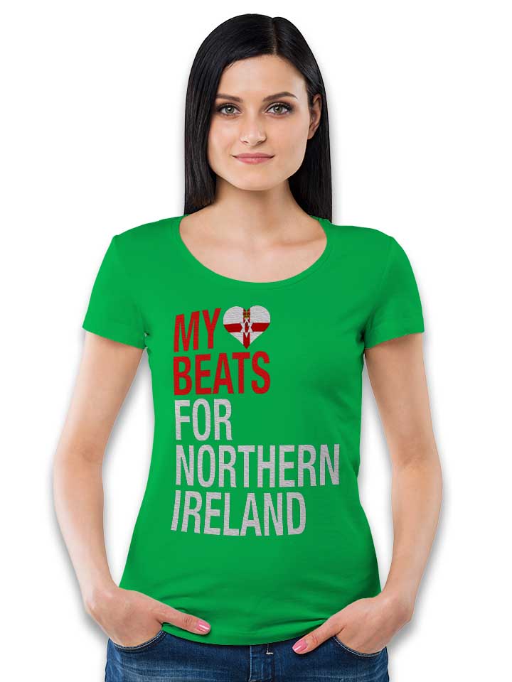 my-heart-beats-for-northern-ireland-damen-t-shirt gruen 2
