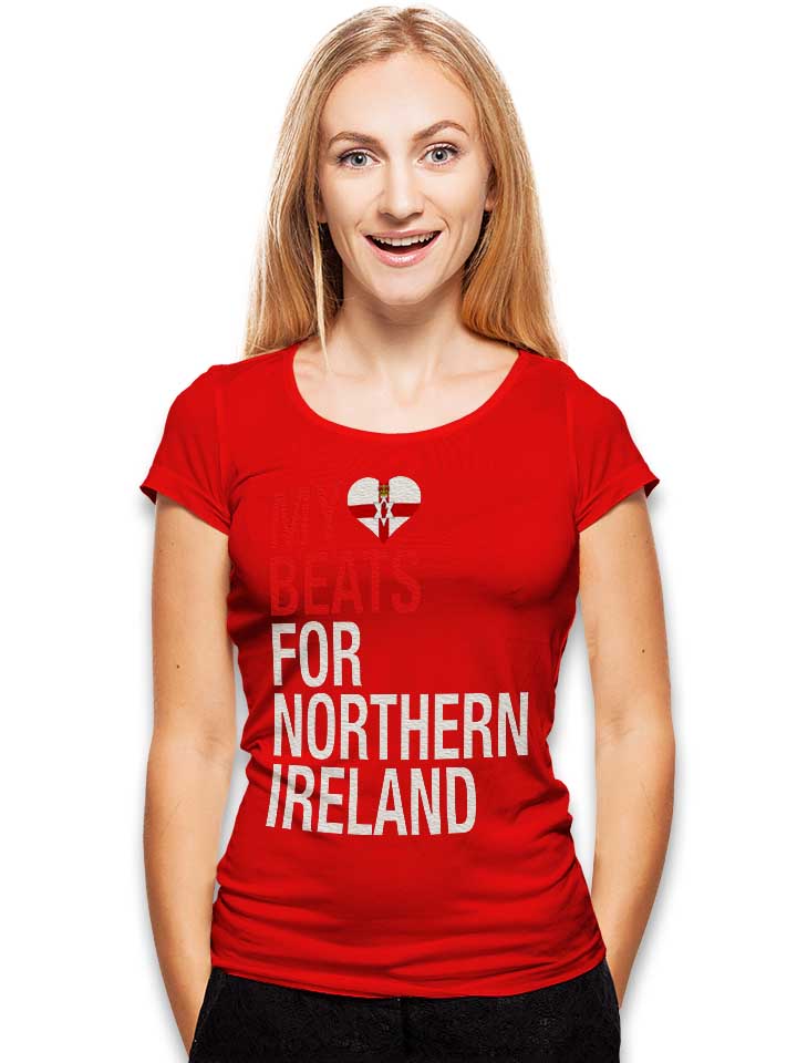 my-heart-beats-for-northern-ireland-damen-t-shirt rot 2