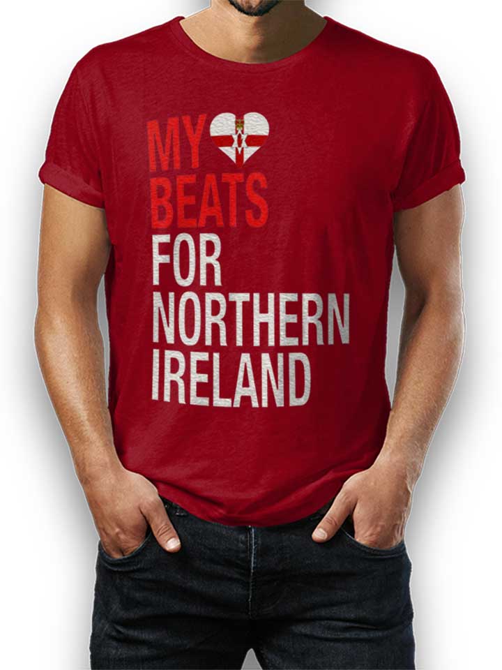 My Heart Beats For Northern Ireland Camiseta burdeos L