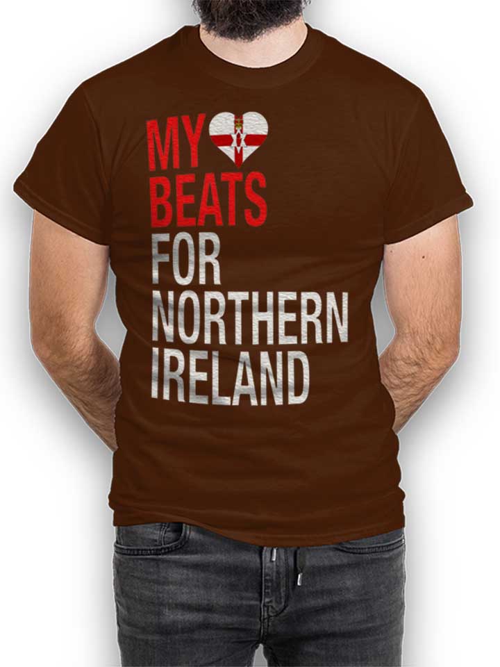 My Heart Beats For Northern Ireland T-Shirt marron L