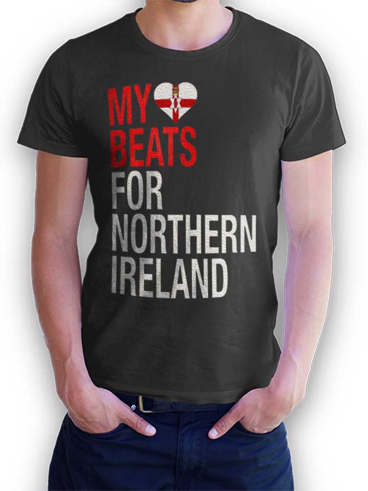 My Heart Beats For Northern Ireland T-Shirt dunkelgrau L