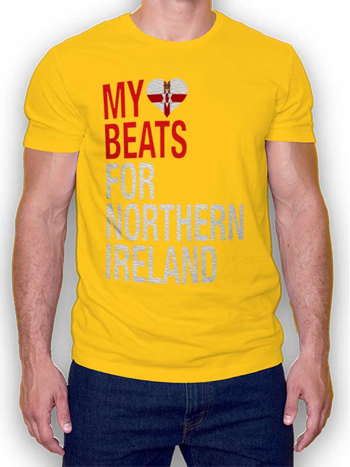 My Heart Beats For Northern Ireland T-Shirt yellow L