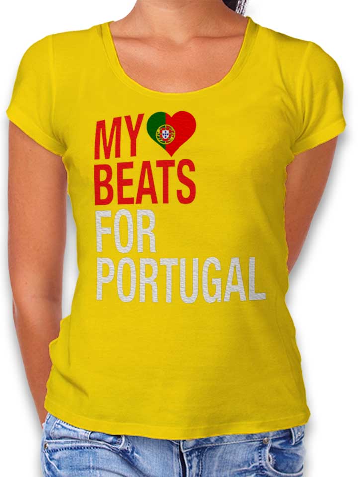 My Heart Beats For Portugal T-Shirt Donna giallo L