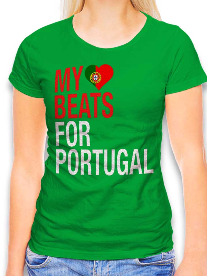 My Heart Beats For Portugal T-Shirt Donna verde L
