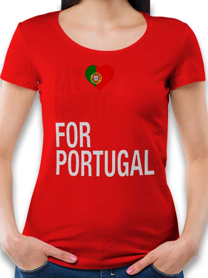 My Heart Beats For Portugal Damen T-Shirt rot L