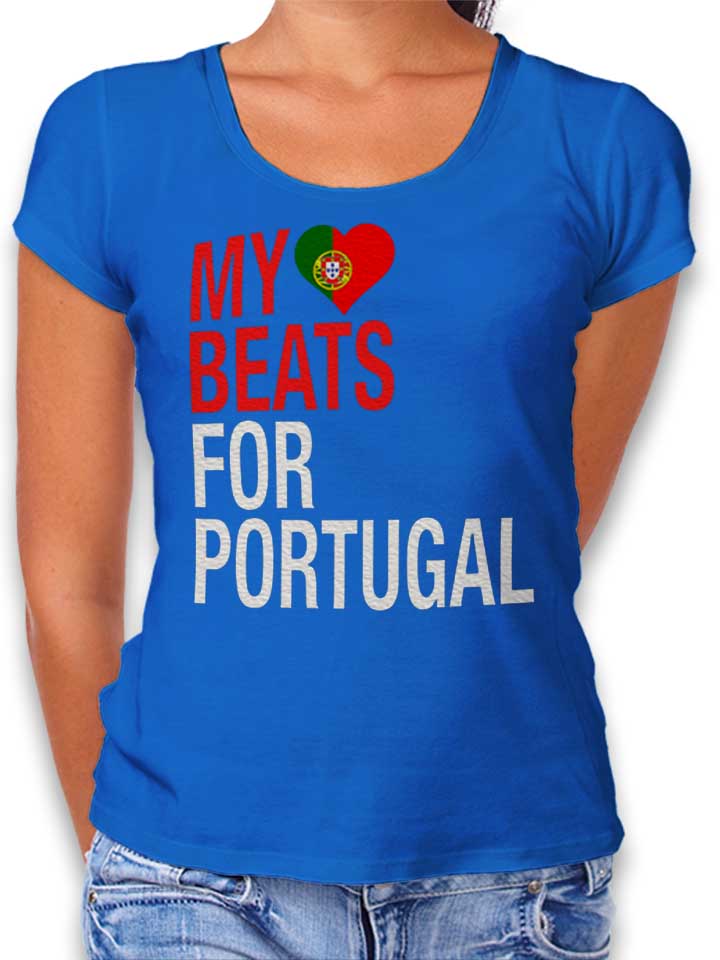 My Heart Beats For Portugal T-Shirt Femme bleu-roi L