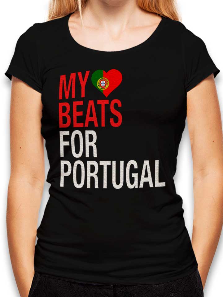 My Heart Beats For Portugal T-Shirt Donna nero L