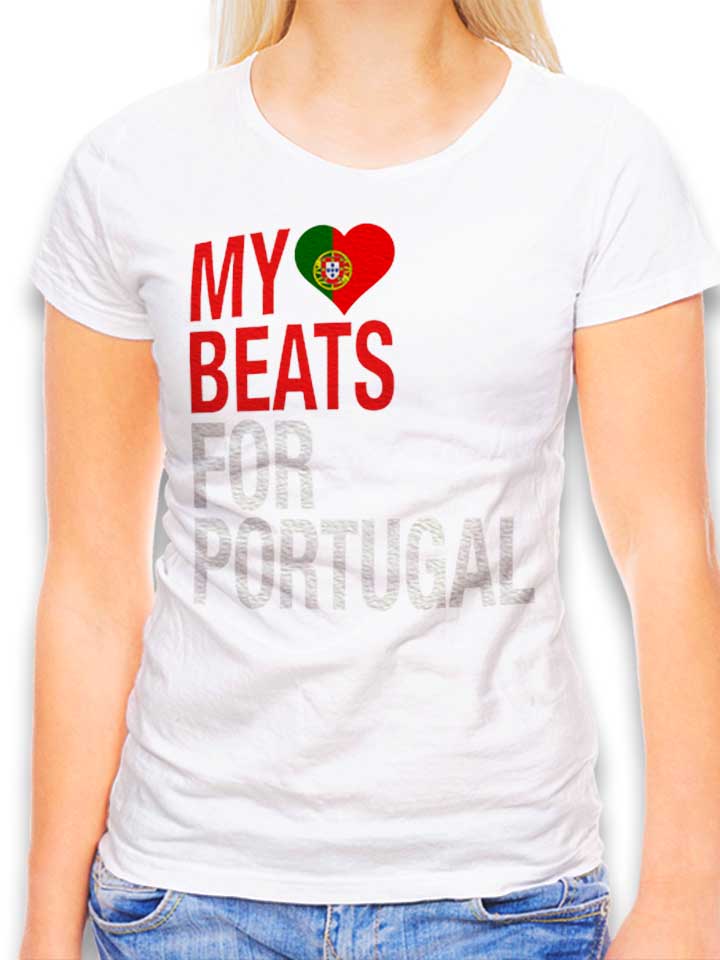 My Heart Beats For Portugal Womens T-Shirt white L