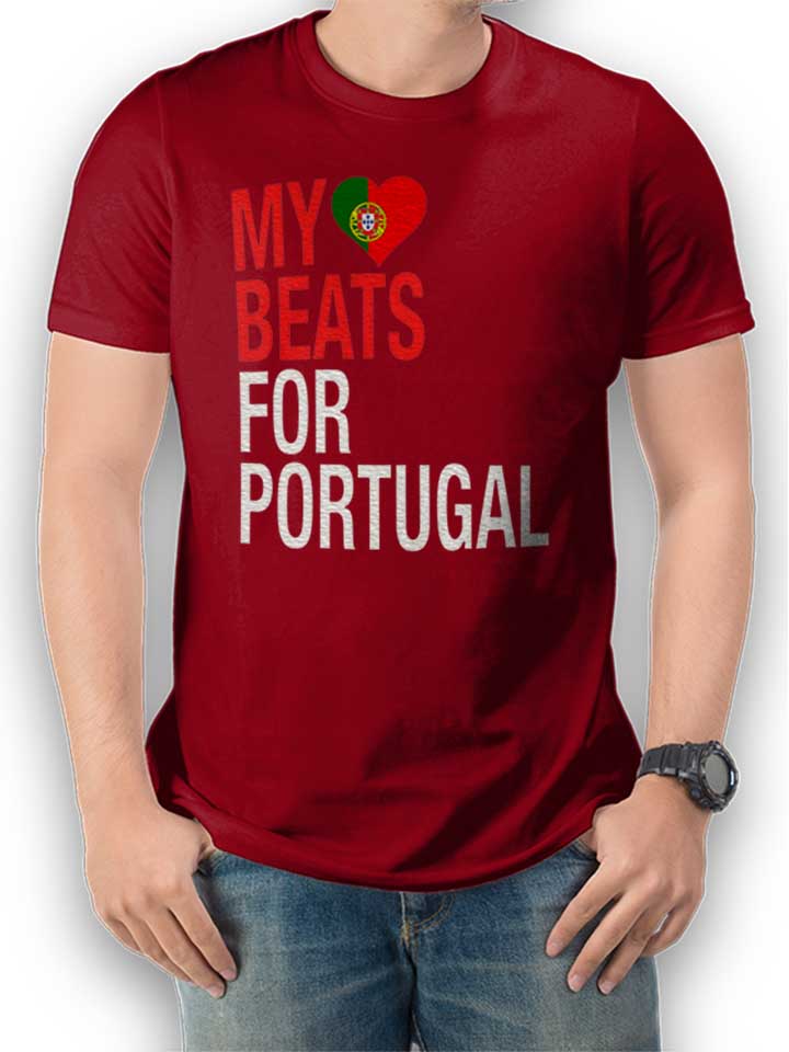 My Heart Beats For Portugal Camiseta burdeos L
