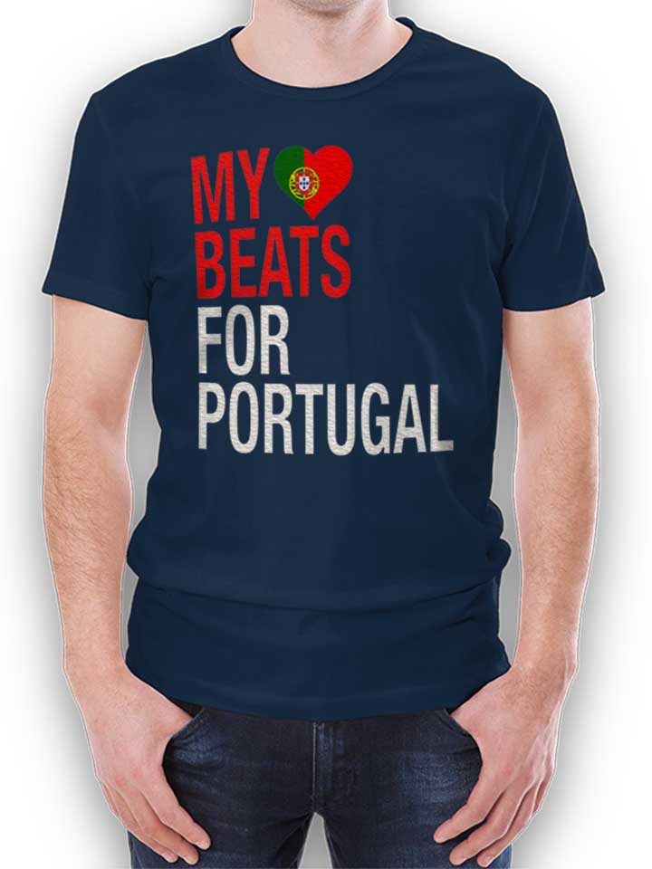 My Heart Beats For Portugal T-Shirt dunkelblau L