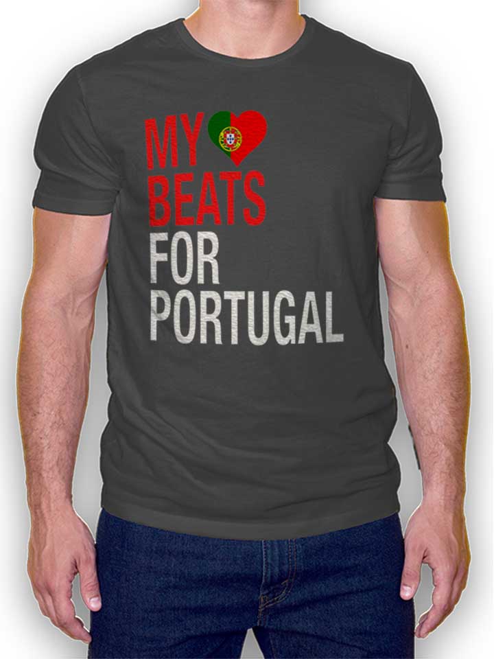 My Heart Beats For Portugal T-Shirt dunkelgrau L