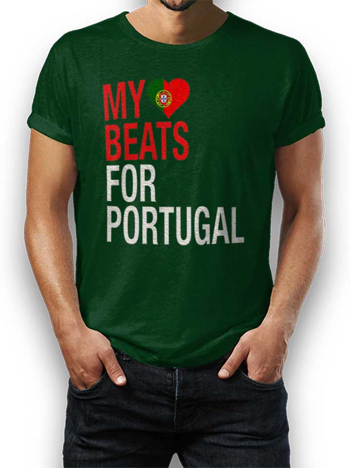 My Heart Beats For Portugal T-Shirt vert-fonc L