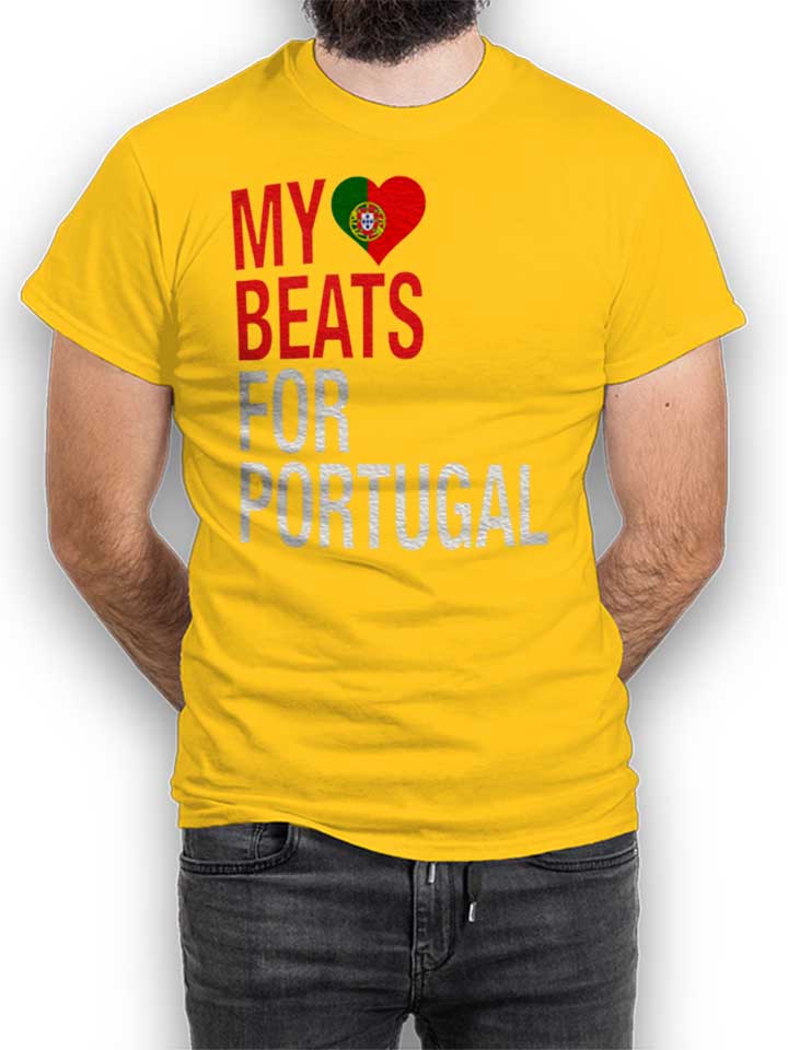 My Heart Beats For Portugal T-Shirt jaune L