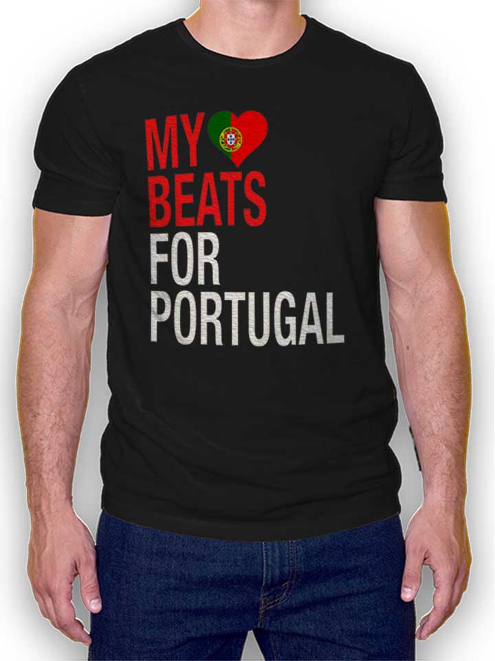 My Heart Beats For Portugal T-Shirt noir L