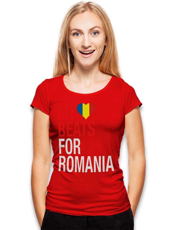 my-heart-beats-for-romania-damen-t-shirt rot 2