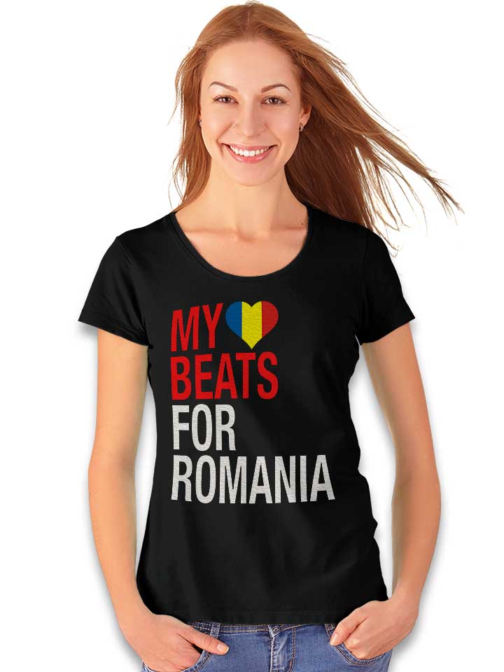my-heart-beats-for-romania-damen-t-shirt schwarz 2