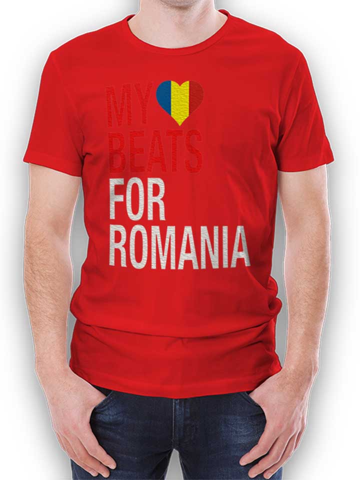 My Heart Beats For Romania T-Shirt red L