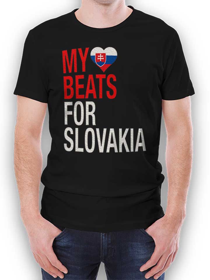 My Heart Beats For Slovakia T-Shirt schwarz L